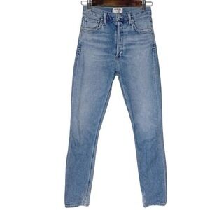 Agolde Light Medium Wash Nico High Rise Slim Straight Ankle Jean Size 25